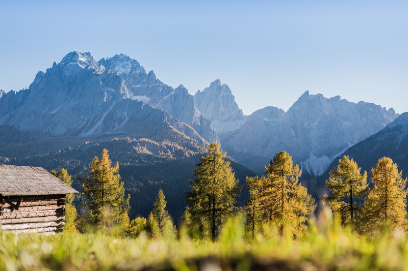 Suggerimenti esclusivi per i vostri tour Piccola baita con vista sulle Dolomiti di Sesto.