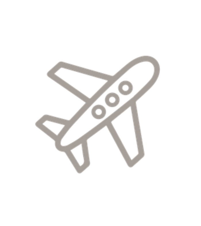 gray airplane icon on white background