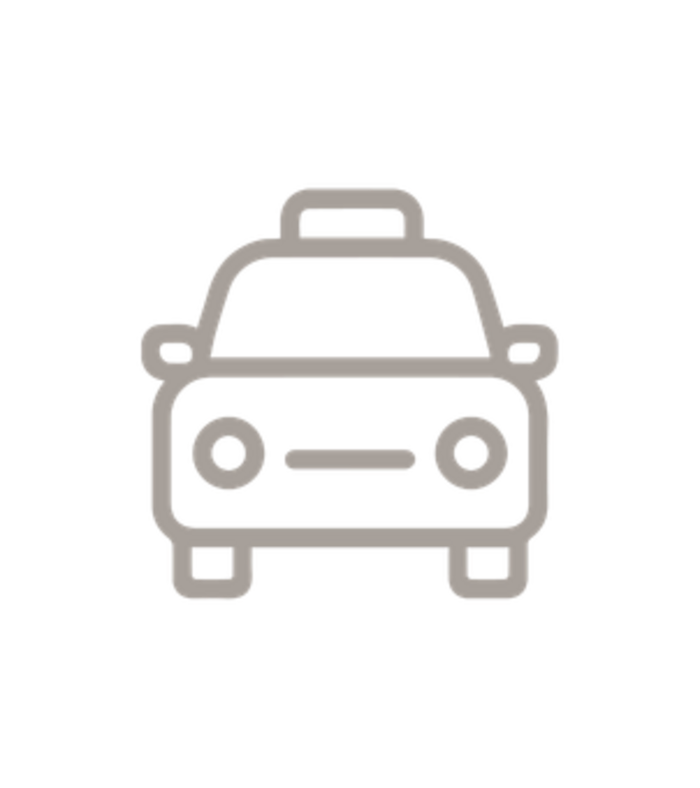 Icon of a taxi viewed from the front